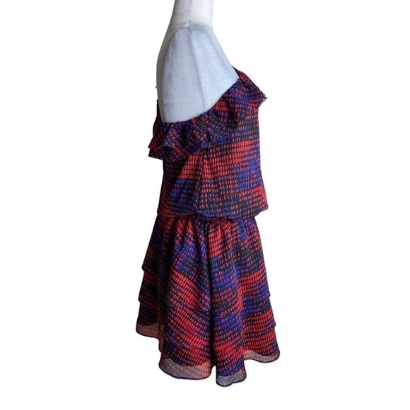 NWOT The Limited Purple / Red One-Shoulder Cocktail Mini Dress Women's Sz M NEW - Picture 7 of 10